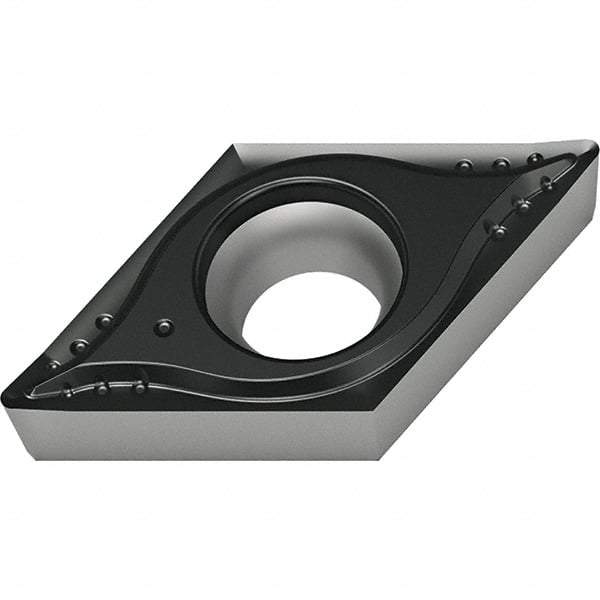 Walter - DPGT MM4 Grade WSM01 Turning Insert - TiAlN+Al2O3+(ZrN) Finish, 55° Rhombic, 9.53mm Inscr Circle, 3.97mm Thick, 0.4mm Corner Radius - Benchmark Tooling