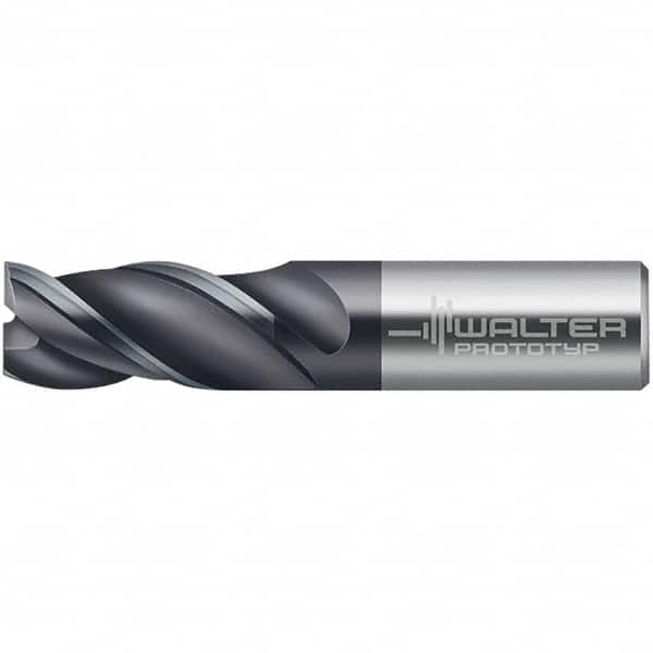 Walter-Prototyp - 12mm, 22mm LOC, 12mm Shank Diam, 73mm OAL, 3 Flute, Solid Carbide Square End Mill - TiAlN Finish, 45° Helix, Right Hand Cut, Right Hand Flute, Series MC321-A-3-A - Benchmark Tooling
