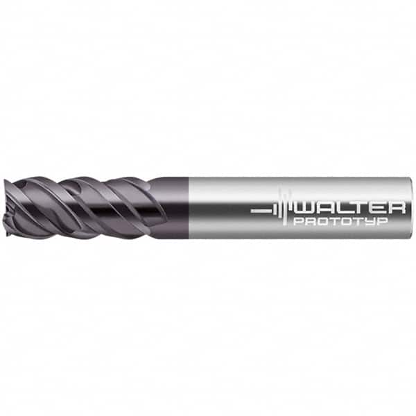 Walter-Prototyp - 8mm, 19mm LOC, 8mm Shank Diam, 63mm OAL, 4 Flute, Solid Carbide Square End Mill - TiAlN Finish, 50° Helix, Right Hand Cut, Right Hand Flute, Series MC326-A-B - Benchmark Tooling