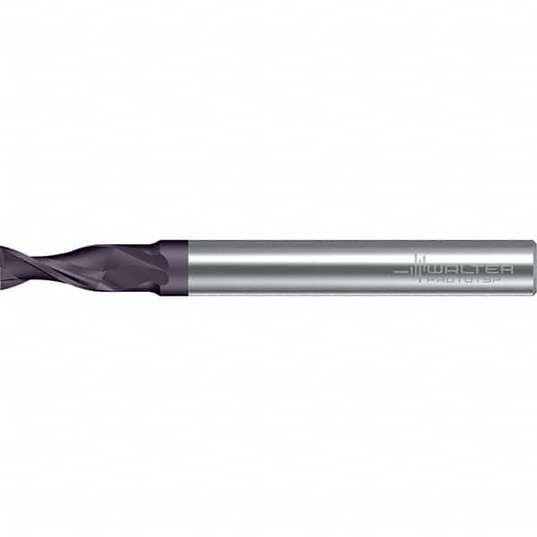 Walter-Prototyp - 7mm, 13mm LOC, 8mm Shank Diam, 63mm OAL, 2 Flute, Solid Carbide Square End Mill - TiAlN Finish, 30° Helix, Right Hand Cut, Right Hand Flute, Series MC216-A-2-B - Benchmark Tooling