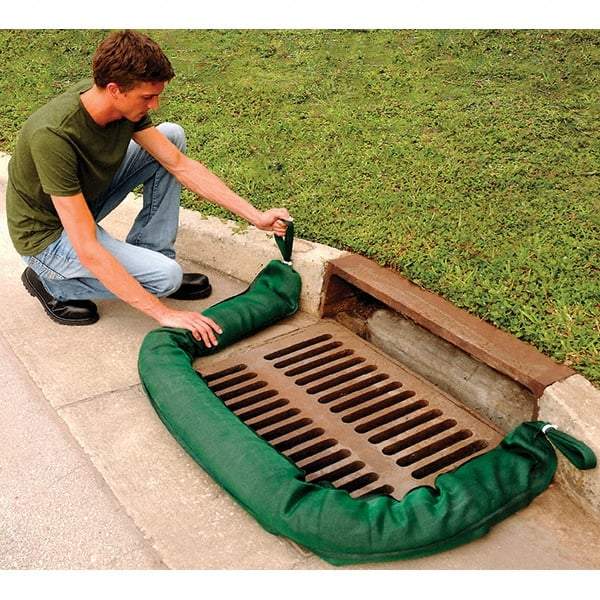 UltraTech - 5.33 Gal, 9' Long, 4" Diam, Woven Polymer/Sorb 44 Filter Sock, Sorb 44 - Stormwater & Construction, Green - Benchmark Tooling