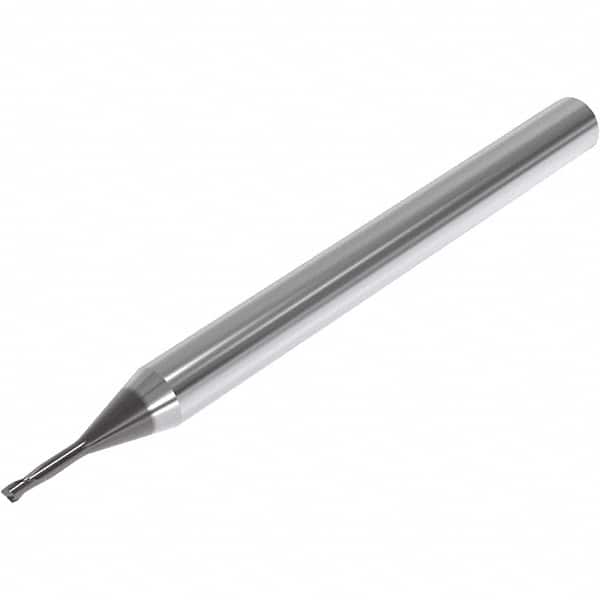 Seco - 1mm, 2 Flute, Single End, Solid Carbide, 0.1mm Corner Radius End Mill - 50mm OAL, 30° Helix, Right Hand Flute, 1.5mm LOC, Right Hand Cut, 5mm Extended Reach - Benchmark Tooling