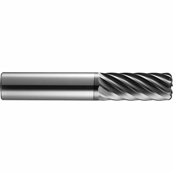 SGS - 6mm, 7 Flute, Single End, Solid Carbide, 0.0394" Corner Radius End Mill - 63mm OAL, 35° Helix, 19mm LOC, Right Hand Cut - Benchmark Tooling