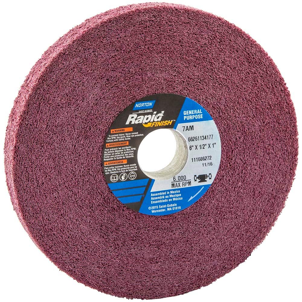 Deburring Wheel: Density 7, Aluminum Oxide Convolute Wheel, 6,000 RPM