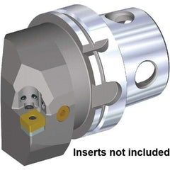 Kennametal - Left Hand Cut, Size KM4X100, CN..643 & CN... 190612 Insert Compatiblity, External Modular Turning & Profiling Cutting Unit Head - 63mm Ctr to Cutting Edge, 100mm Head Length, Through Coolant, Series KM4X - Benchmark Tooling