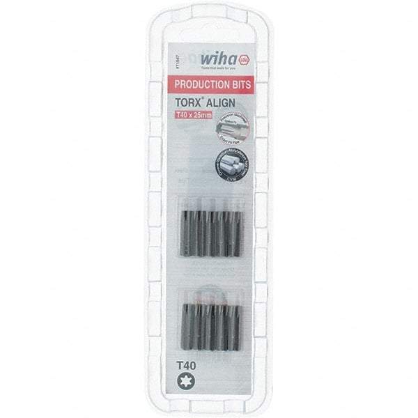 Wiha - 1/4" Drive T40 Torx Screwdriver Bit - 1" OAL, Insert Bit - Benchmark Tooling
