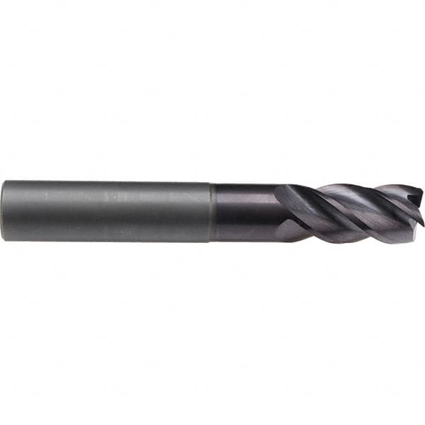 Emuge - 20mm Diam, 38mm LOC, 4 Flute Solid Carbide Roughing & Finishing End Mill - TiAlN Finish, 126mm OAL, 20mm Shank Diam, Weldon Shank, 40° Helix, Extra Long Length - Benchmark Tooling