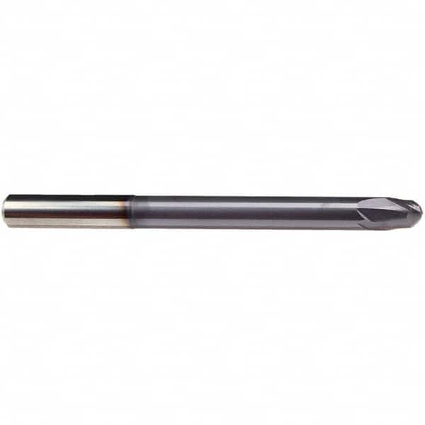Emuge - 8mm Diam, 7mm LOC, 2 Flute Solid Carbide Roughing & Finishing End Mill - TiAlN Finish, 100mm OAL, 8mm Shank Diam, Cylindrical Shank, 30° Helix, Extra Long Length - Benchmark Tooling