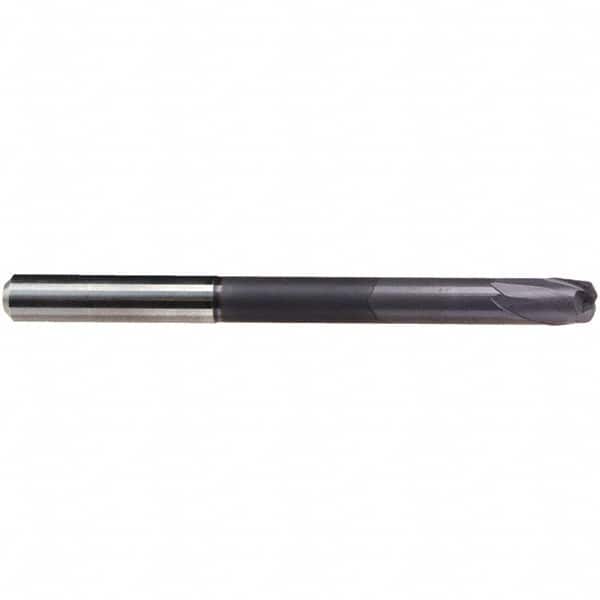 Emuge - 10mm Diam, 8mm LOC, 2 Flute Solid Carbide Roughing & Finishing End Mill - TiAlN Finish, 120mm OAL, 10mm Shank Diam, Cylindrical Shank, 30° Helix, Extra Long Length - Benchmark Tooling