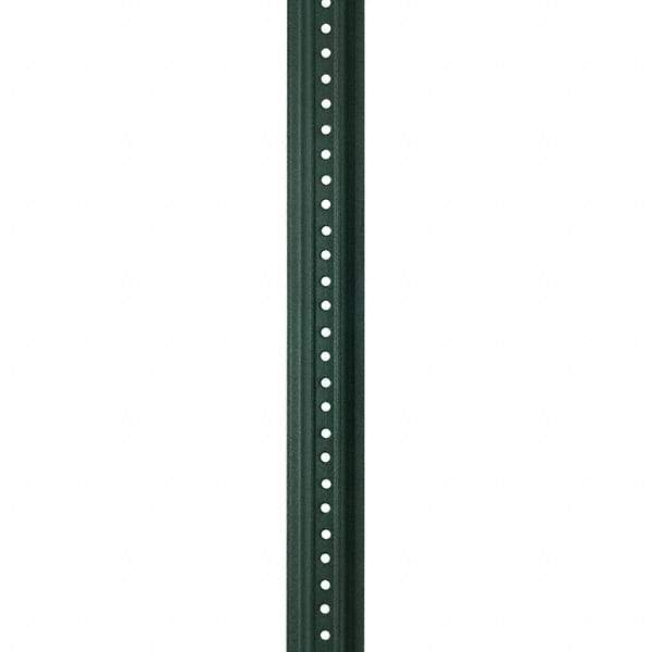 Nucor - 10' High, Powder Coated Traffic Sign Post - Steel, 3/8" Hole Diam, Green - Benchmark Tooling