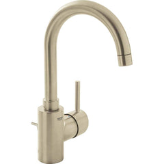 Grohe - Lavatory Faucets; Type: Deck Mount ; Spout Type: Low Arc ; Design: Lever ; Handle Type: Lever ; Mounting Centers: Single Hole (Inch); Drain Type: Pop-Up - Exact Industrial Supply