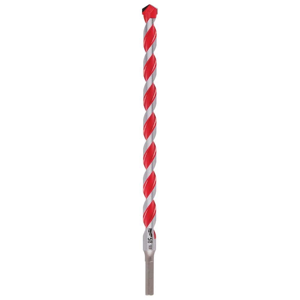 Milwaukee Tool - Rotary Drill/Hammer Drill Bits; Drill Bit Size (Inch): 5/8 ; Shank Type: 3-Flat ; Usable Length (Inch): 10.0000 ; Drill Bit Material: Carbide Tipped ; Flute Length (Inch): 10 ; Number of Pieces: 1.000 - Exact Industrial Supply