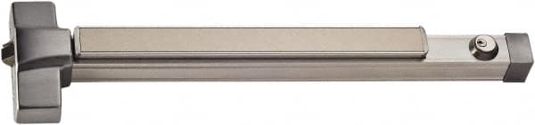 PDQ - 33 to 48" Wide Door Range, Antimicrobial, Satin Stainless Steel Finish Fire Rated Rim Exit Push Bar - Fits 37 to 48" Door - Benchmark Tooling