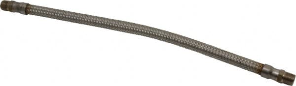 Made in USA - 18" OAL, 3/8" ID, 1,450 Max psi, Flexible Metal Hose Assembly - Benchmark Tooling