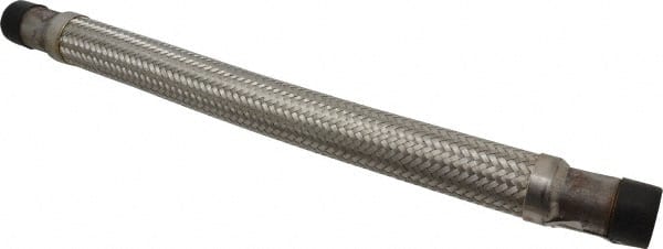 Made in USA - 24" OAL, 1-1/4" ID, 450 Max psi, Flexible Metal Hose Assembly - Benchmark Tooling