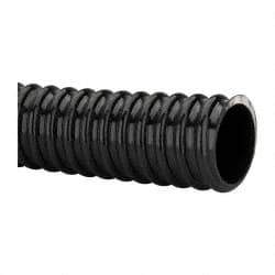 Made in USA - 1-1/2" ID, 28 Hg Vac Rating, 75 psi, PVC Vacuum & Duct Hose - 100' Long, Black, 4" Bend Radius, -10°F Min - Benchmark Tooling