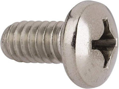 Value Collection - 1/4-20 UNC, 1/2" Length Under Head Phillips Drive Machine Screw - Pan Head, Grade 316 Stainless Steel, Uncoated, Without Washer - Benchmark Tooling