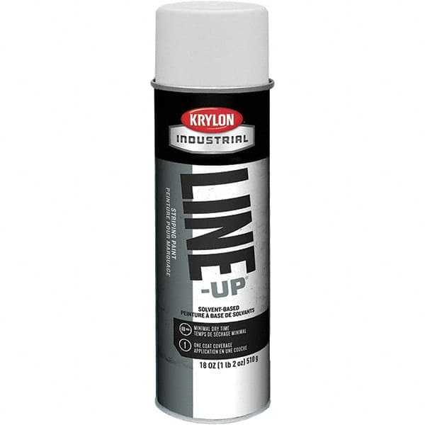 Krylon - 18 fl oz White Striping Paint - 234 to 332 Sq Ft/Gal Coverage, Solvent-Based Formula - Benchmark Tooling