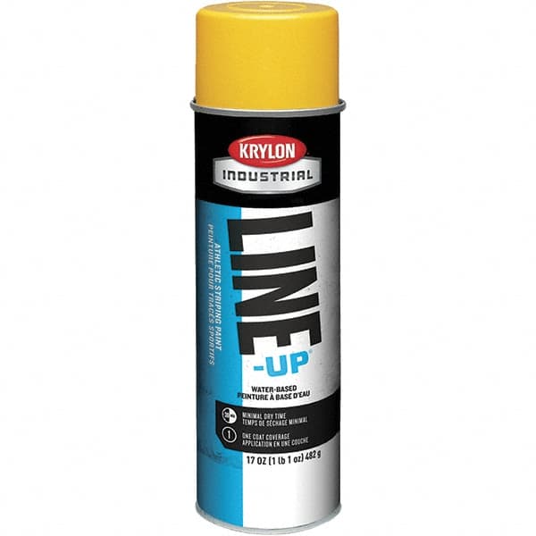 Krylon - 17 fl oz Yellow Striping Paint - 234 to 332 Sq Ft/Gal Coverage, Water-Based Formula - Benchmark Tooling