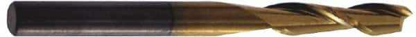 Hertel - 1", 2-1/4" LOC, 1" Shank Diam, 5" OAL, 2 Flute, Solid Carbide Square End Mill - Single End, TiN Finish, Spiral Flute, 30° Helix, Centercutting, Right Hand Cut - Benchmark Tooling