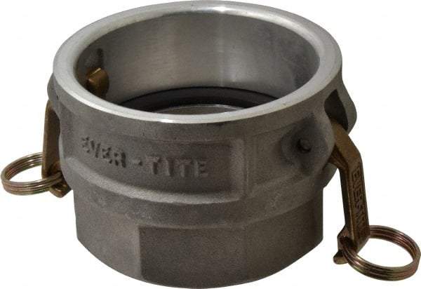 EVER-TITE Coupling Products - 4" Aluminum Cam & Groove Suction & Discharge Hose Female Coupler Female NPT Thread - Part D, 3" Thread, 100 Max psi - Benchmark Tooling
