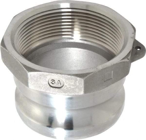EVER-TITE Coupling Products - 3" Stainless Steel Cam & Groove Suction & Discharge Hose Male Adapter Female NPT Thread - Part A, 3" Thread, 200 Max psi - Benchmark Tooling