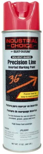 Rust-Oleum - 17 fl oz Pink Marking Paint - 600' to 700' Coverage at 1" Wide, Solvent-Based Formula - Benchmark Tooling