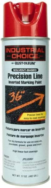Rust-Oleum - 17 fl oz Red Marking Paint - 600' to 700' Coverage at 1" Wide, Solvent-Based Formula - Benchmark Tooling