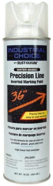 Rust-Oleum - 17 fl oz Clear Marking Paint - 600' to 700' Coverage at 1" Wide, Water-Based Formula - Benchmark Tooling