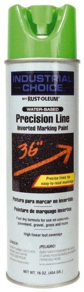 Rust-Oleum - 17 fl oz Green Marking Paint - 600' to 700' Coverage at 1" Wide, Water-Based Formula - Benchmark Tooling
