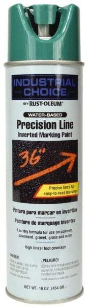 Rust-Oleum - 17 fl oz Green Marking Paint - 600' to 700' Coverage at 1" Wide, Water-Based Formula - Benchmark Tooling