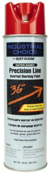 Rust-Oleum - 17 fl oz Red Marking Paint - 600' to 700' Coverage at 1" Wide, Water-Based Formula - Benchmark Tooling