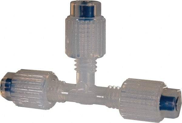 NewAge Industries - 1/8" Tube OD, PFA PTFE Plastic Compression Tube Union Tee - 500°F Max - Benchmark Tooling