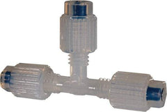 NewAge Industries - 1/8" Tube OD, PFA PTFE Plastic Compression Tube Union Tee - 500°F Max - Benchmark Tooling