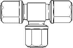 NewAge Industries - 1/2" Tube OD, PFA PTFE Plastic Compression Tube Union Tee - 500°F Max - Benchmark Tooling