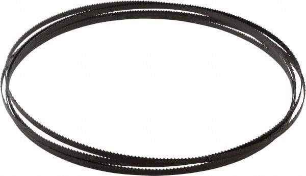 Starrett - 10 TPI, 12' 6" Long x 1/4" Wide x 0.025" Thick, Welded Band Saw Blade - Carbon Steel, Toothed Edge, Raker Tooth Set, Flexible Back, Contour Cutting - Benchmark Tooling
