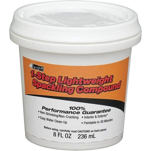 White Lightning - 8 oz Drywall/Plaster Repair - White, 20.1 Sq Ft Coverage, Vinyl Latex - Benchmark Tooling