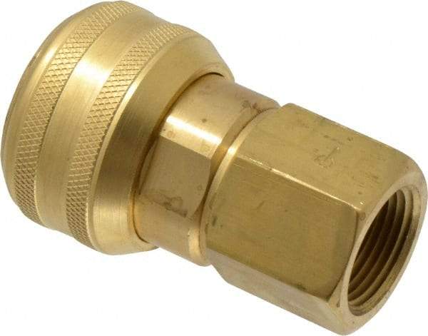 Coilhose Pneumatics - 3/4 Female NPT Industrial Pneumatic Hose Coupler - Brass, 3/4" Body Diam - Benchmark Tooling