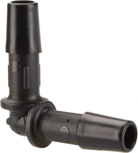Made in USA - 1/4" Barb, Nylon Single Barbed Tube Elbow - Black - Benchmark Tooling