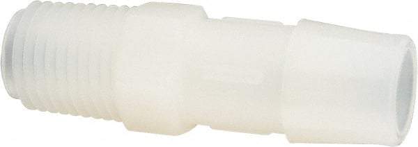 Made in USA - 1/2" Barb, 1/2, Nylon Single Barbed Tube Adapter - Natural, Male - Benchmark Tooling