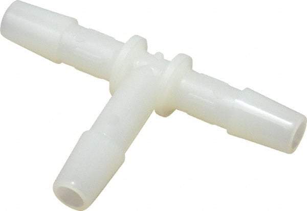 Made in USA - 1/4" Barb, Nylon Single Barbed Tube Tee - Natural - Benchmark Tooling