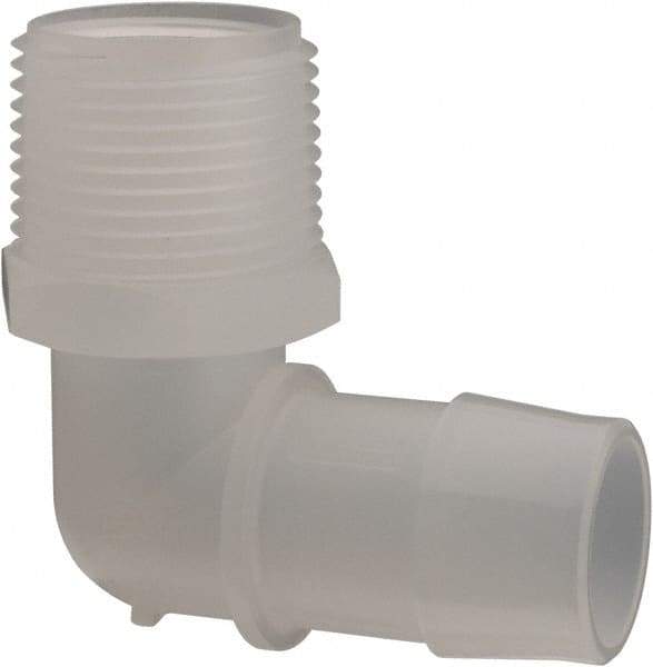 Made in USA - 1" Barb, 1, Polypropylene Single Barbed Tube Elbow - Natural, Male - Benchmark Tooling