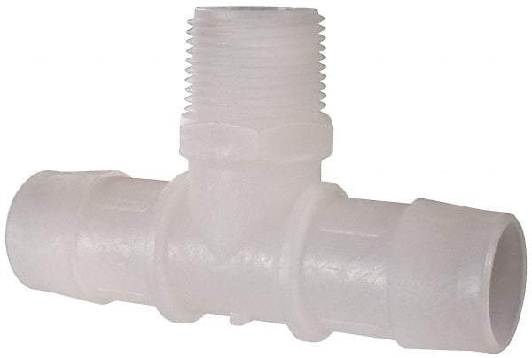 Made in USA - 1" Barb, 1, Kynar Single Barbed Tube Branch Tee - Natural, Male - Benchmark Tooling