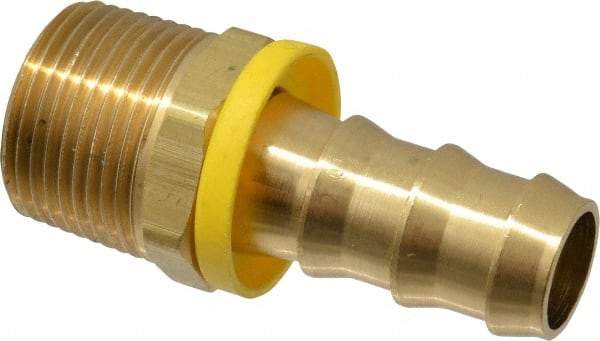 Dixon Valve & Coupling - 5/8" ID 3/4 NPTF Barbed Push On Male Connector - Brass - Benchmark Tooling