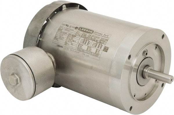 Leeson - 1 Max hp, 1,800 Max RPM, Premium Efficient Electric AC DC Motor - 230/460 V Input, Three Phase, 56C Frame, C-Face Mount, TEFC Enclosure - Benchmark Tooling