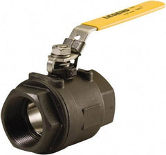 Legend Valve - 1-1/2" Pipe, Full Port, Carbon Steel Full Port Ball Valve - 2 Piece, FNPT x FNPT Ends, Locking Lever Handle, 1,500 WOG, 150 WSP - Benchmark Tooling