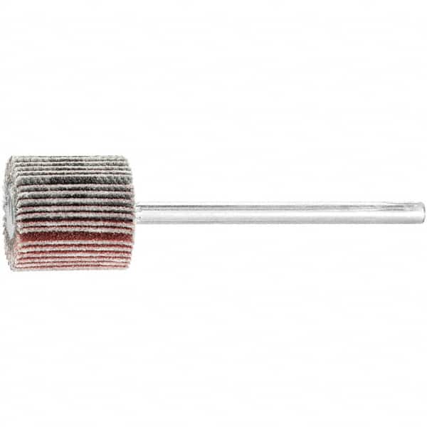 PFERD - 5/8" Diam x 5/8" Face Width, Aluminum Oxide Coated Mounted Flap Wheel - 1/8" Shank Mount, 180 Grit, 50,000 Max RPM - Benchmark Tooling