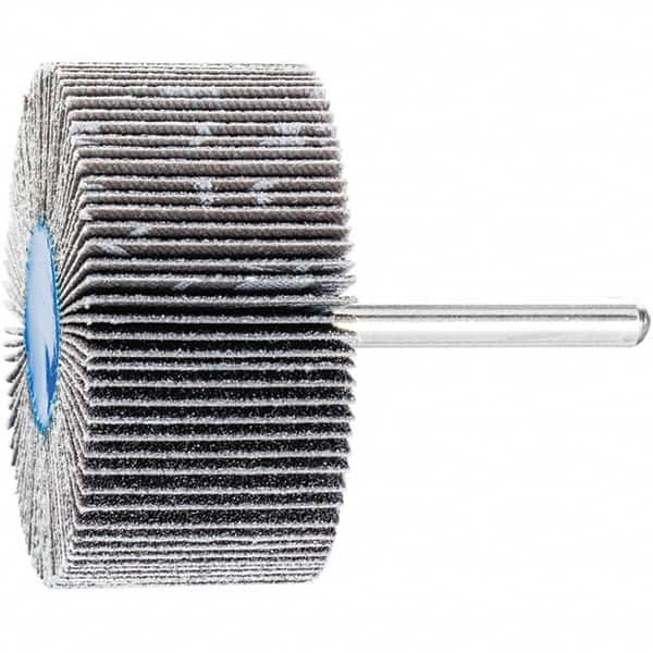 PFERD - 2" Diam x 1" Face Width, Silicon Carbide Coated Mounted Flap Wheel - 1/4" Shank Mount, 80 Grit, 23,000 Max RPM - Benchmark Tooling