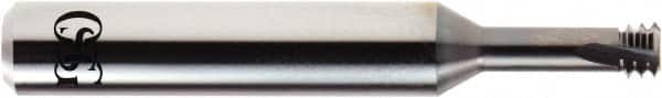 OSG - #1-72 UNF, 0.055" Cutting Diam, 3 Flute, Solid Carbide Helical Flute Thread Mill - External Thread, 0.016" LOC, 1/8" Shank Diam - Benchmark Tooling