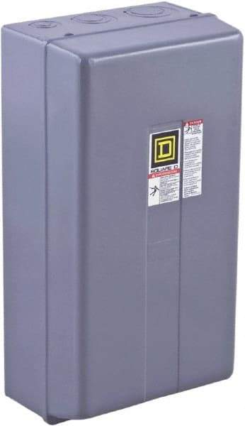Square D - 3 Pole, 110 Coil VAC at 50 Hz and 120 Coil VAC at 60 Hz, 90 Amp NEMA Contactor - NEMA 1 Enclosure, 50 Hz at 110 VAC and 60 Hz at 120 VAC - Benchmark Tooling